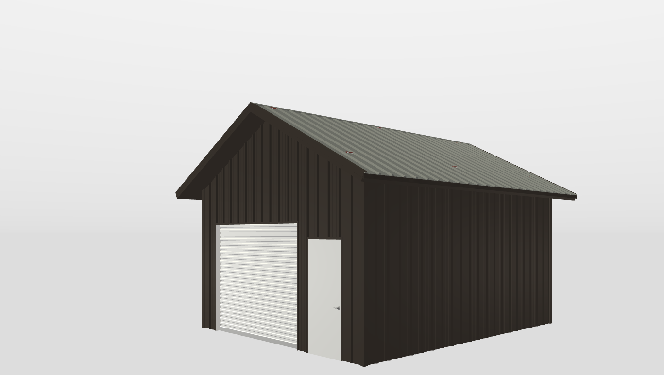 Perspective View Gable 18'X21'X10-tall
