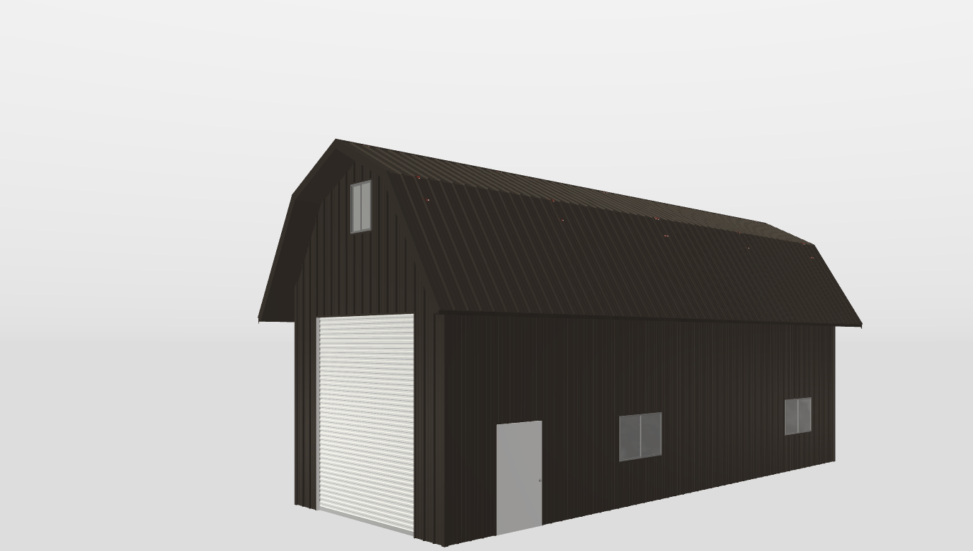 Perspective View Gambrel 18'X50'X16-tall
