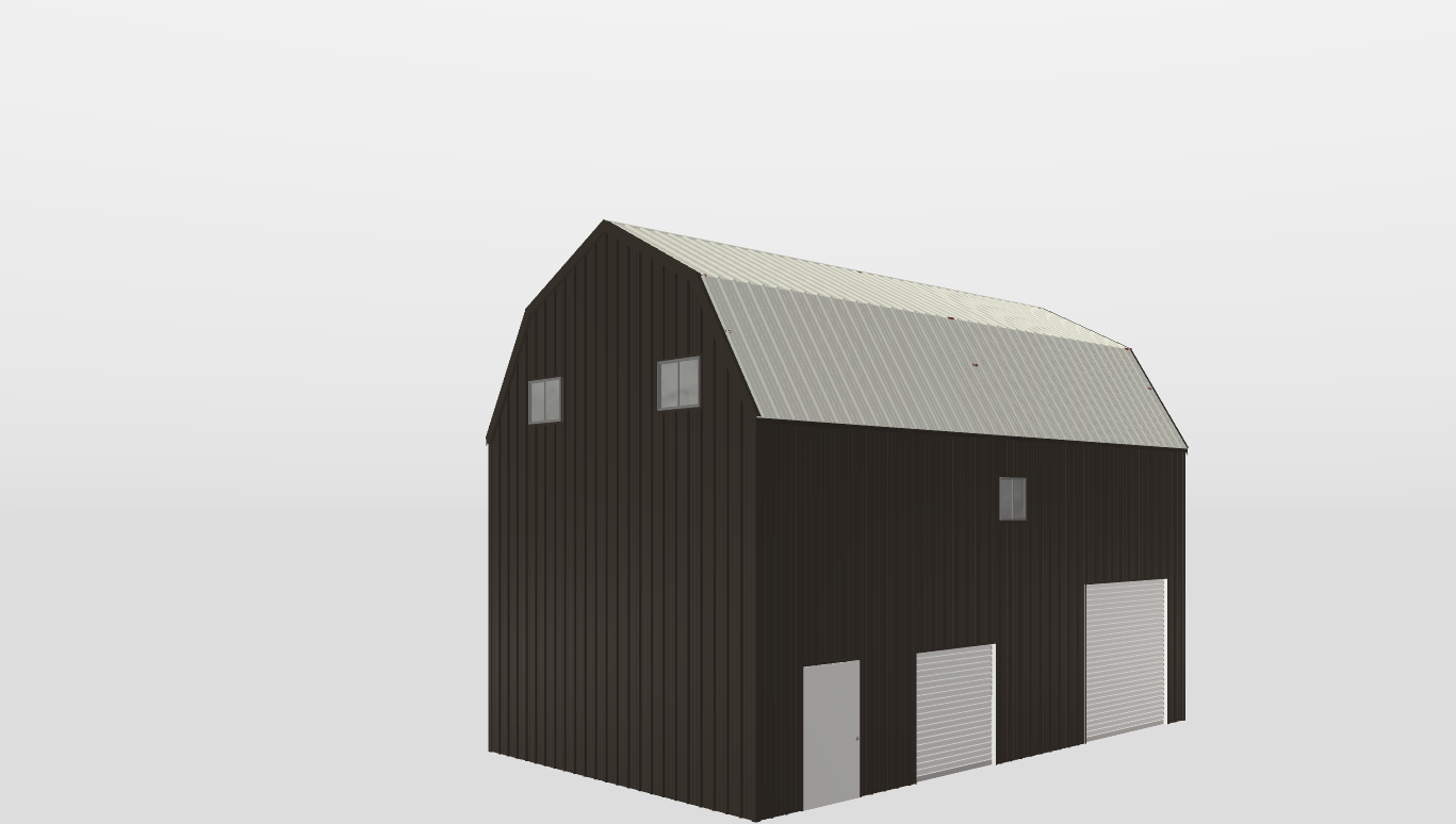 Perspective View Gambrel 24'X40'X18-tall