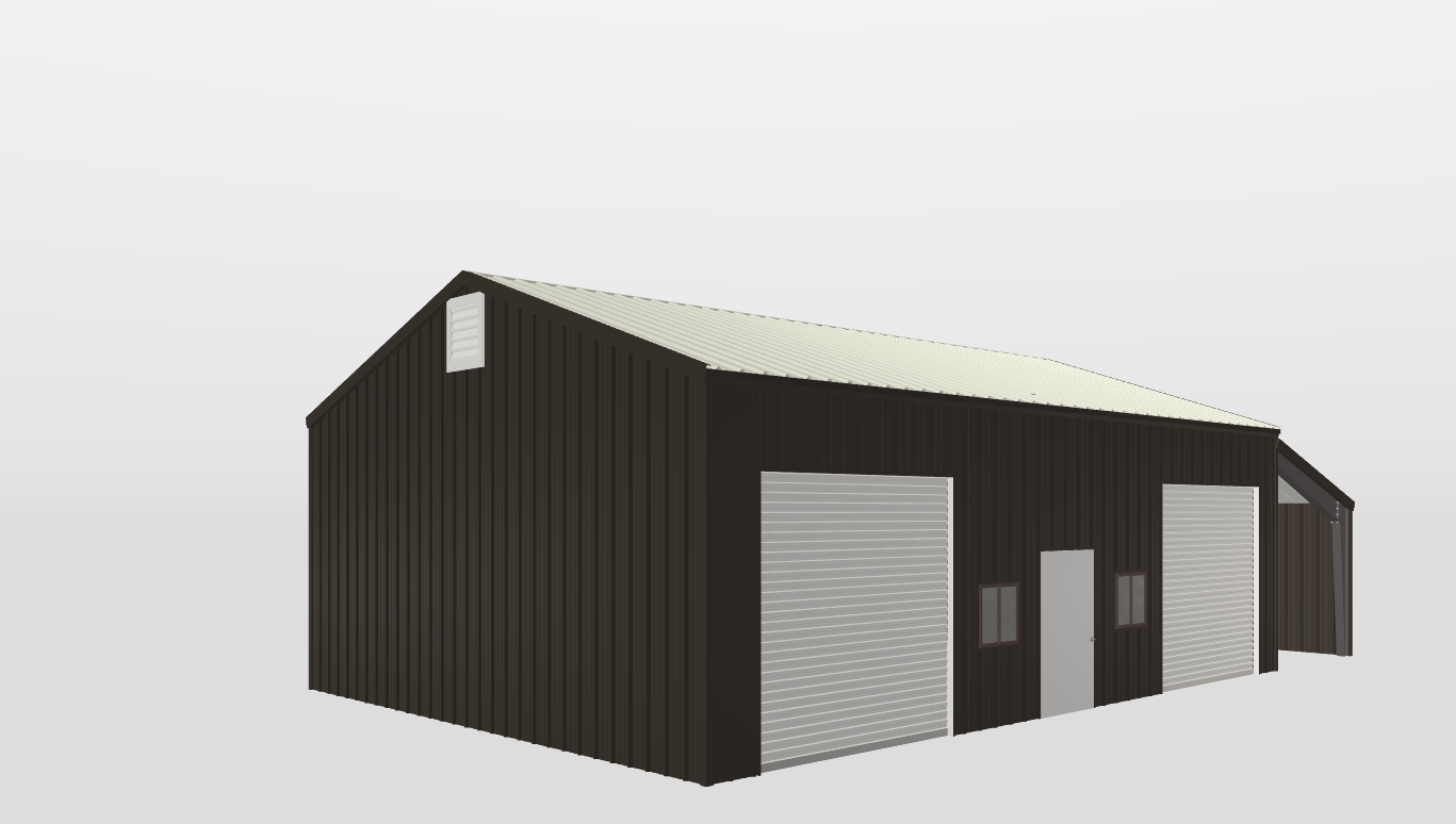 Perspective View Gable 30'X40'X12-tall