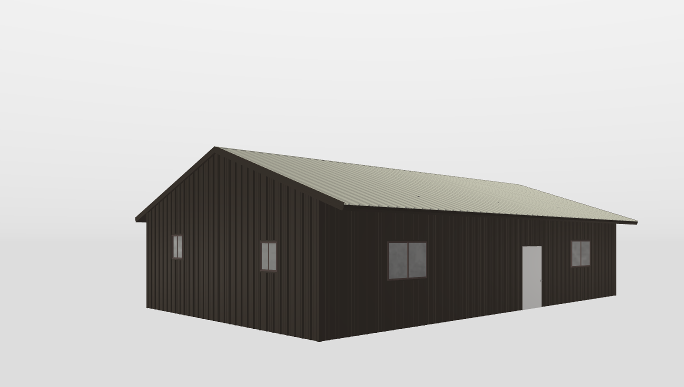 Perspective View Gable 31'X52'X10-tall