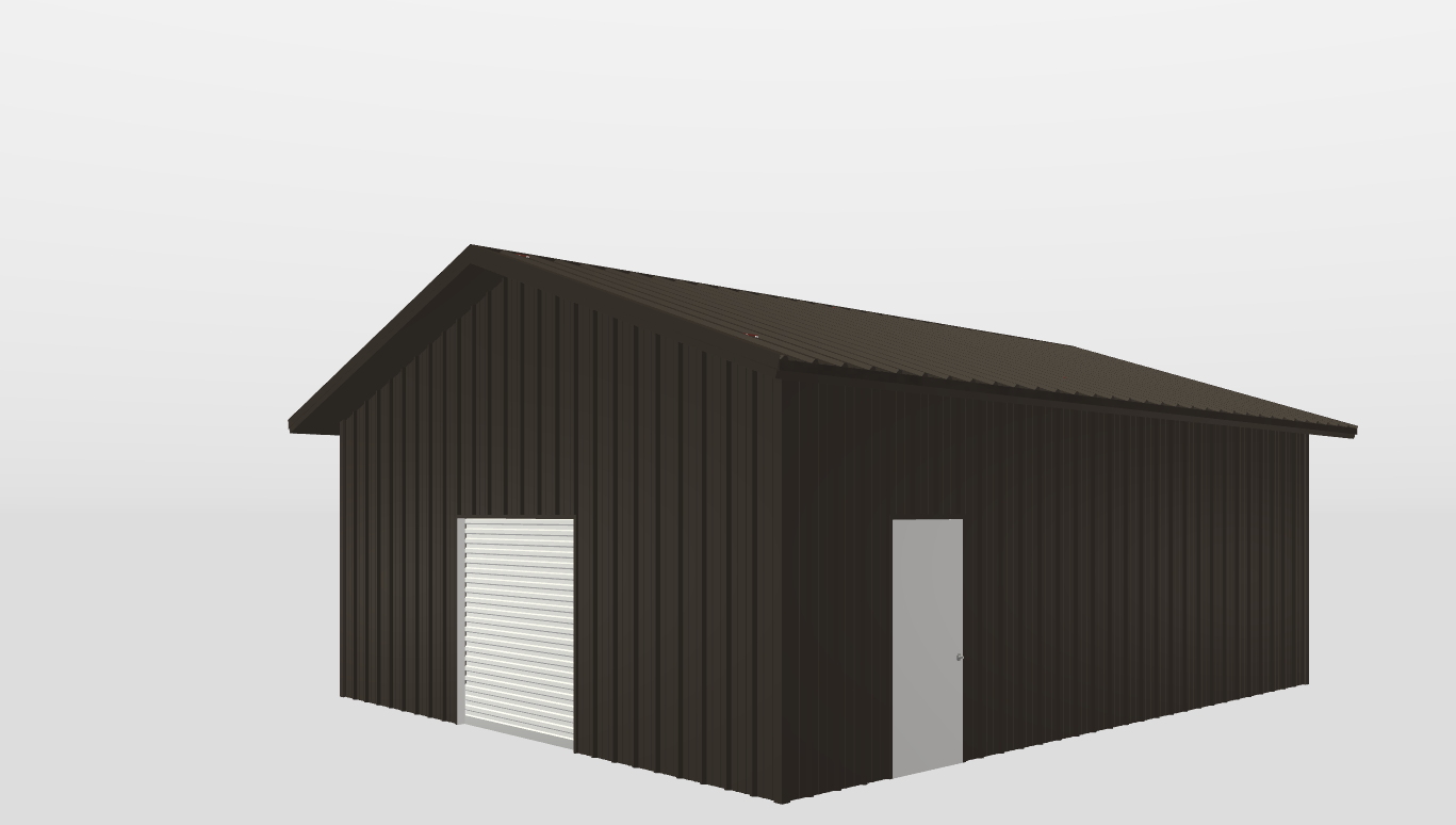 Perspective View Gable 25'X30'X10-tall