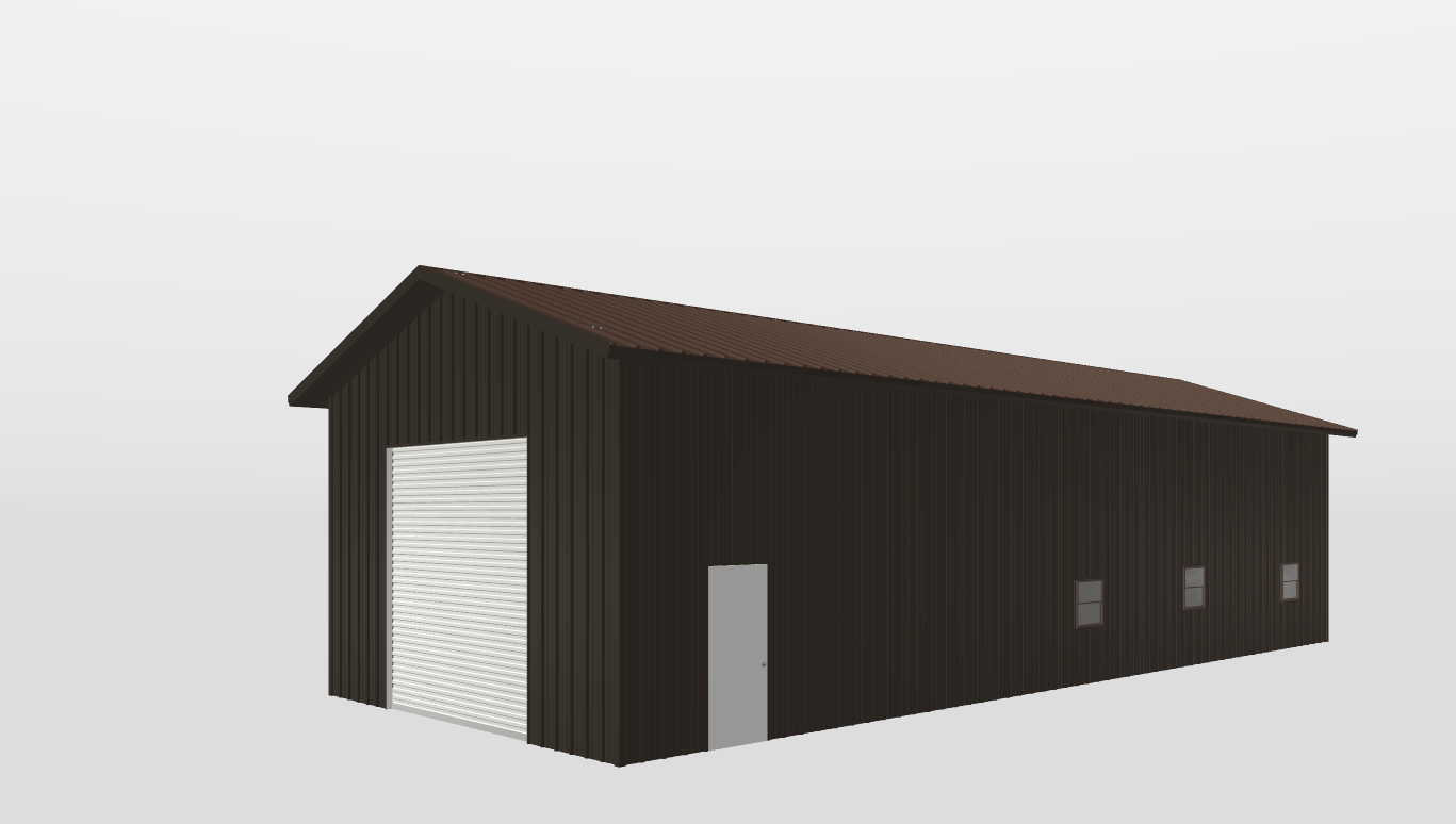 Perspective View Gable 24'X60'X14-tall