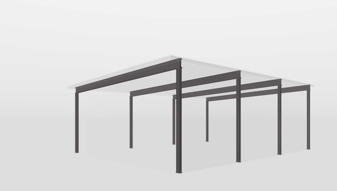 Frame Red Iron Single Slope Carport 31'X40'X12-tall-ss