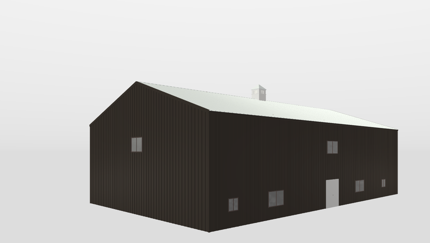 Perspective View Gable 50'X80'X20-tall