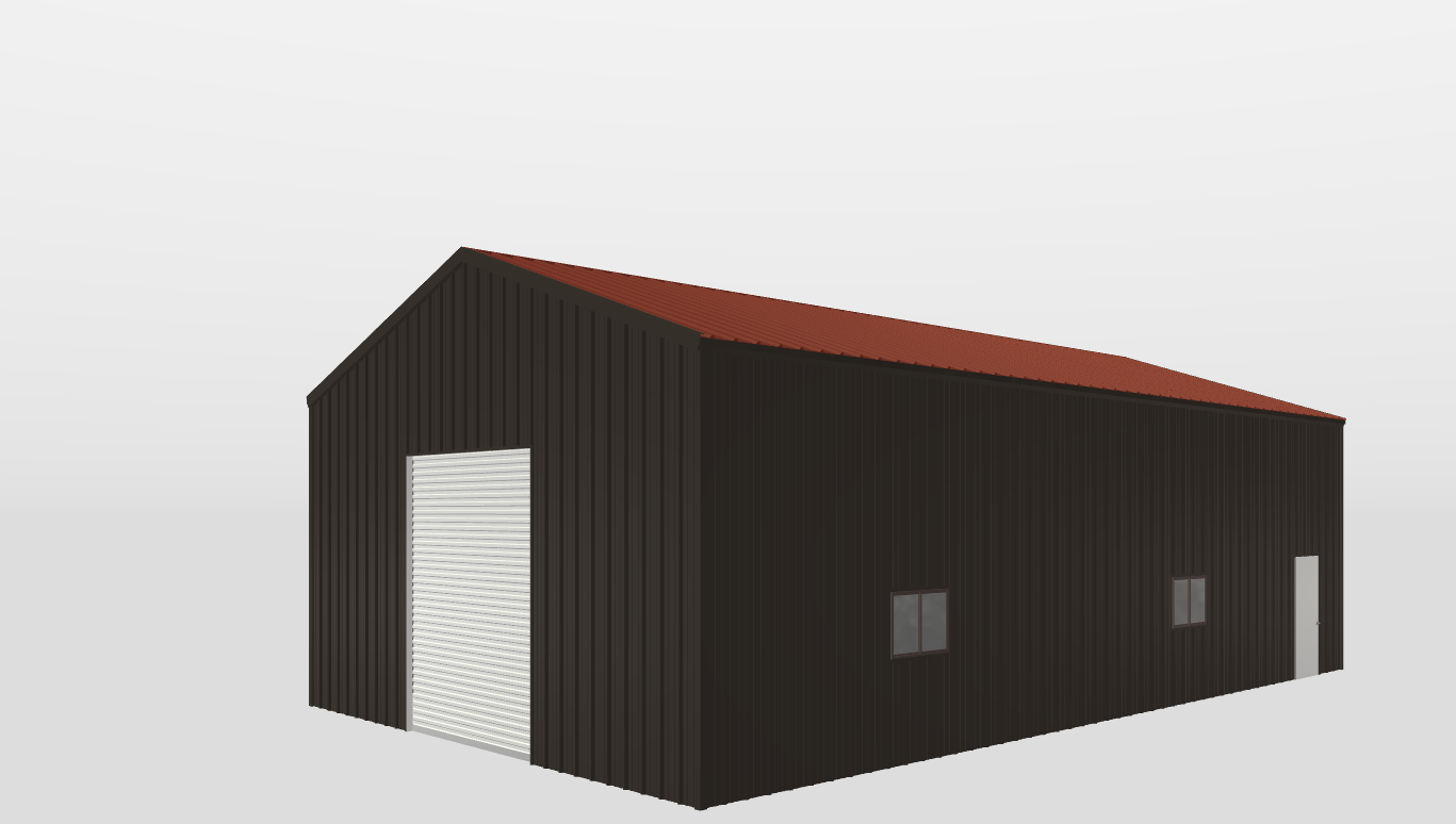 Perspective View Gable 30'X50'X14-tall