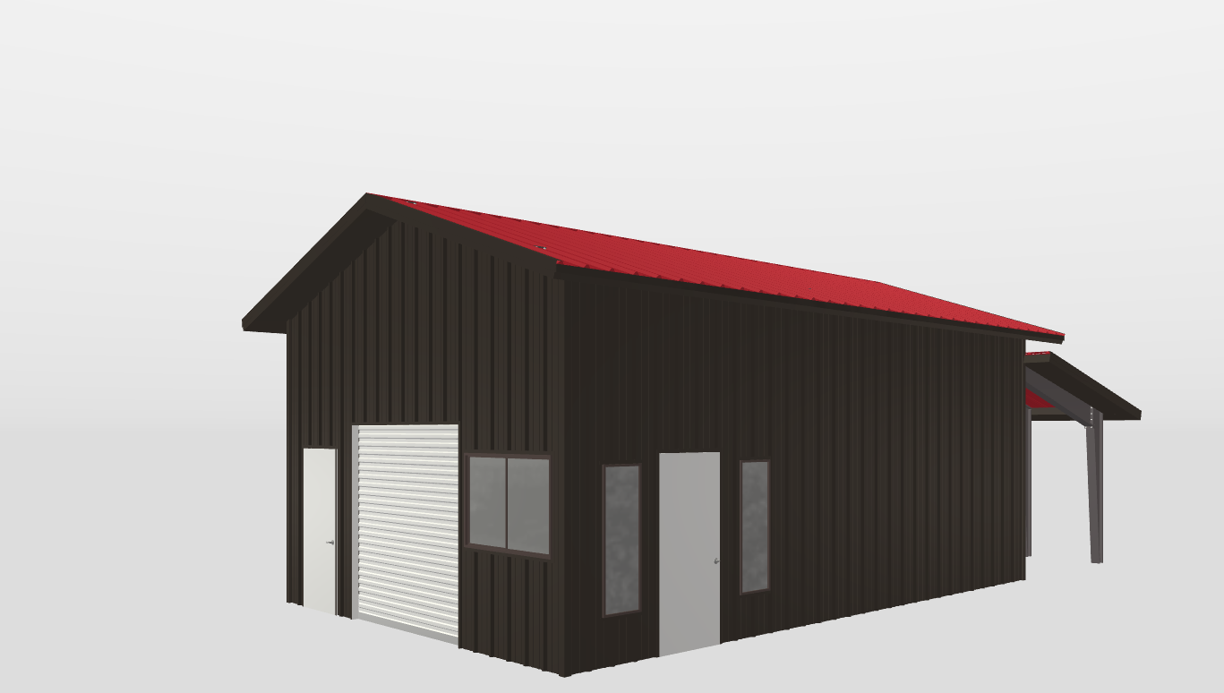 Perspective View Gable 20'X30'X12-tall
