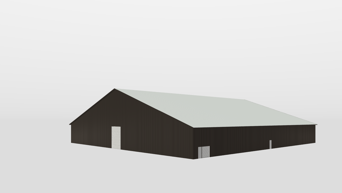 Perspective View Gable 175'X175'X18-tall