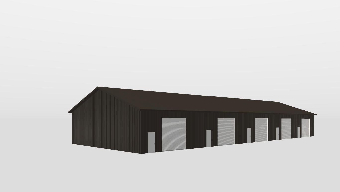Perspective View Gable 55'X140'X14-tall
