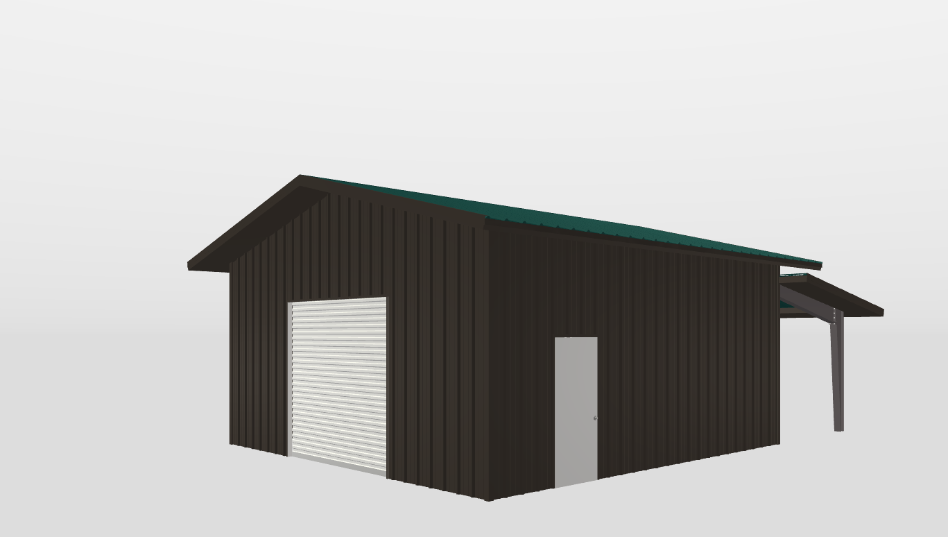 Perspective View Gable 25'X25'X11-tall