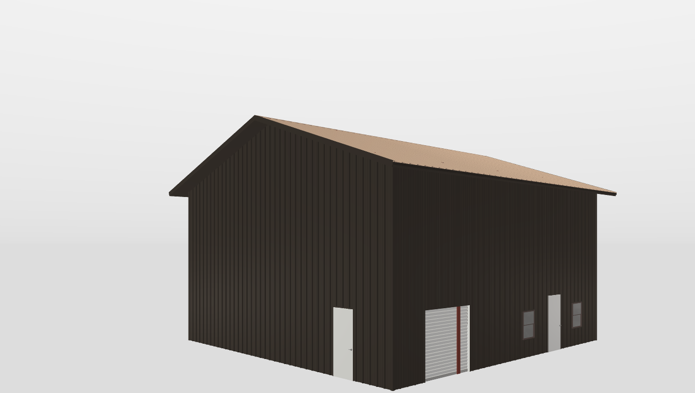 Perspective View Gable 40'X40'X20-tall