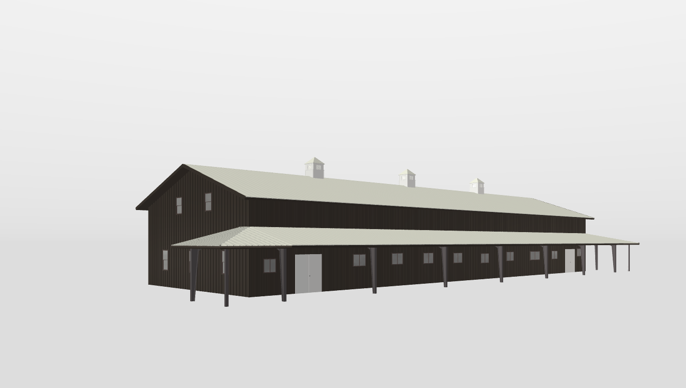 Perspective View Gable 40'X120'X16-tall