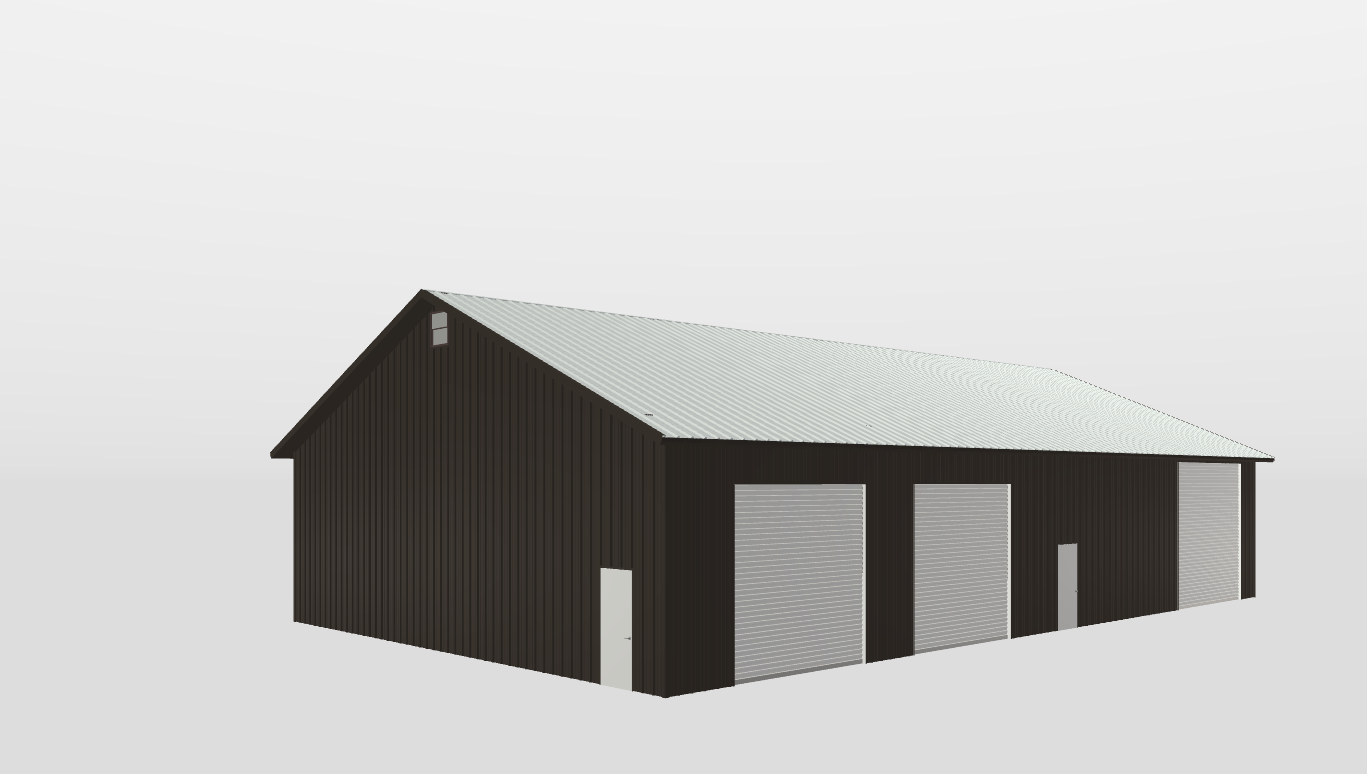 Perspective View Gable 50'X80'X14-tall