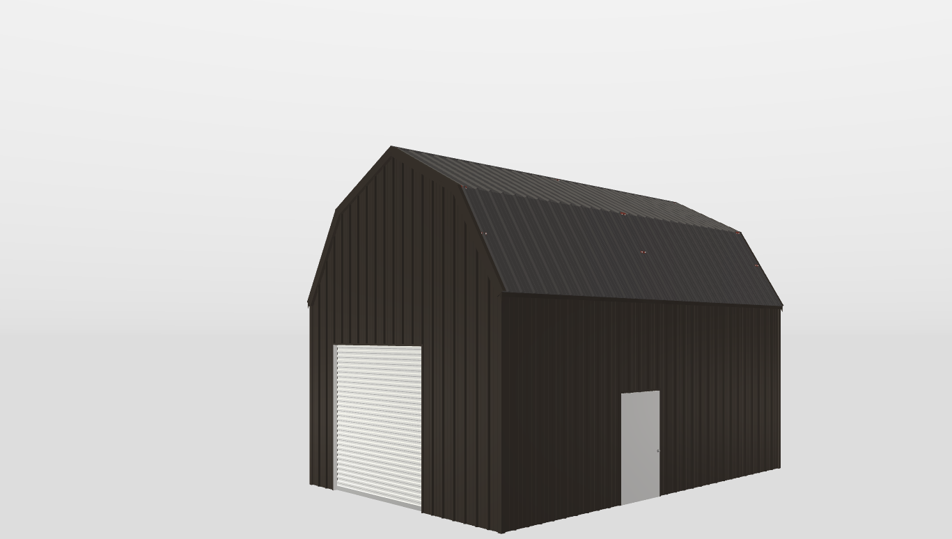 Perspective View Gambrel 20'X30'X12-tall