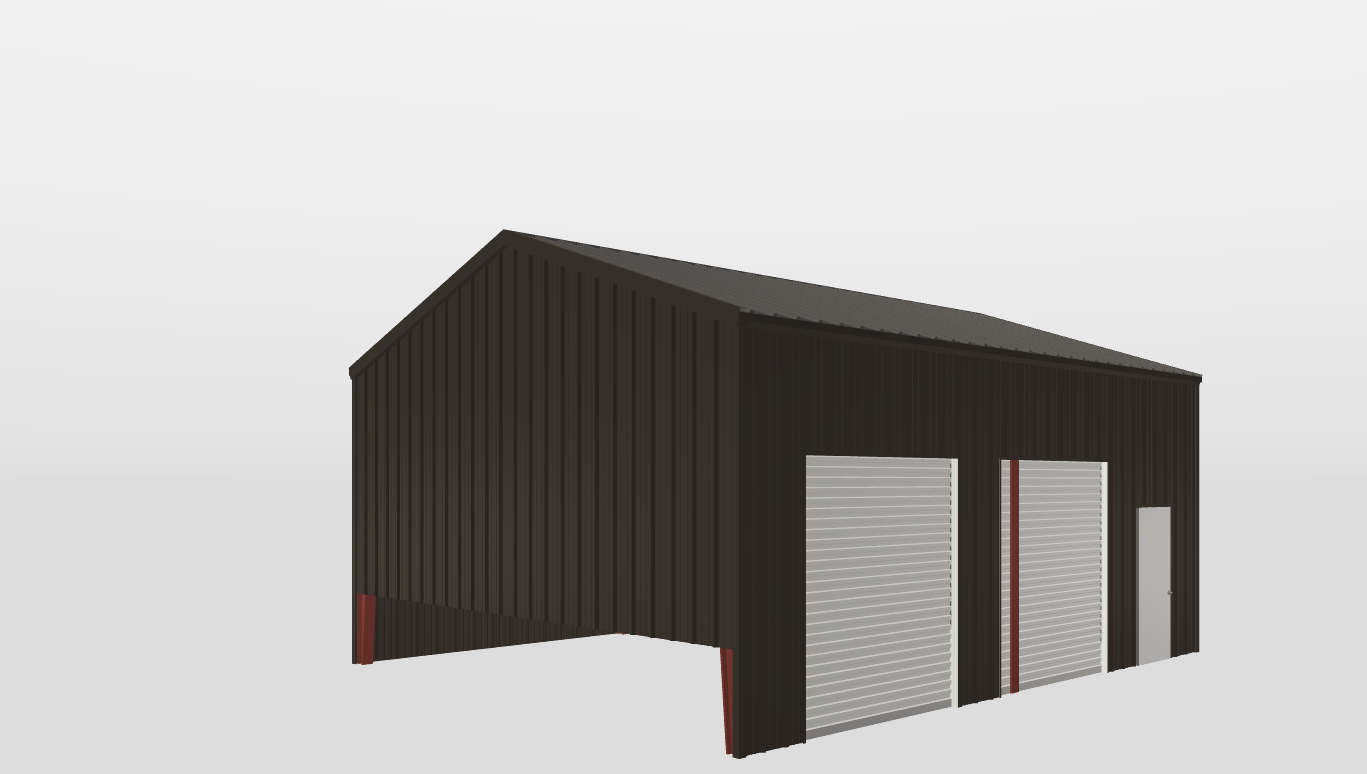 Perspective View Gable 25'X30'X12-tall