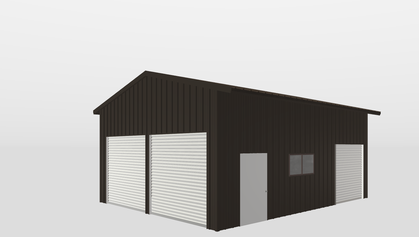 Perspective View Gable 24'X30'X12-tall