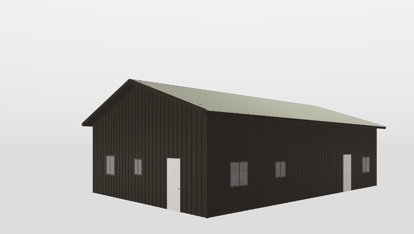 Perspective View Gable 32'X48'X12-tall