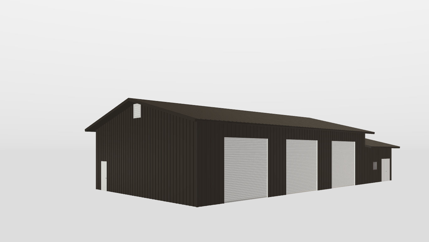 Perspective View Gable 40'X60'X14-tall