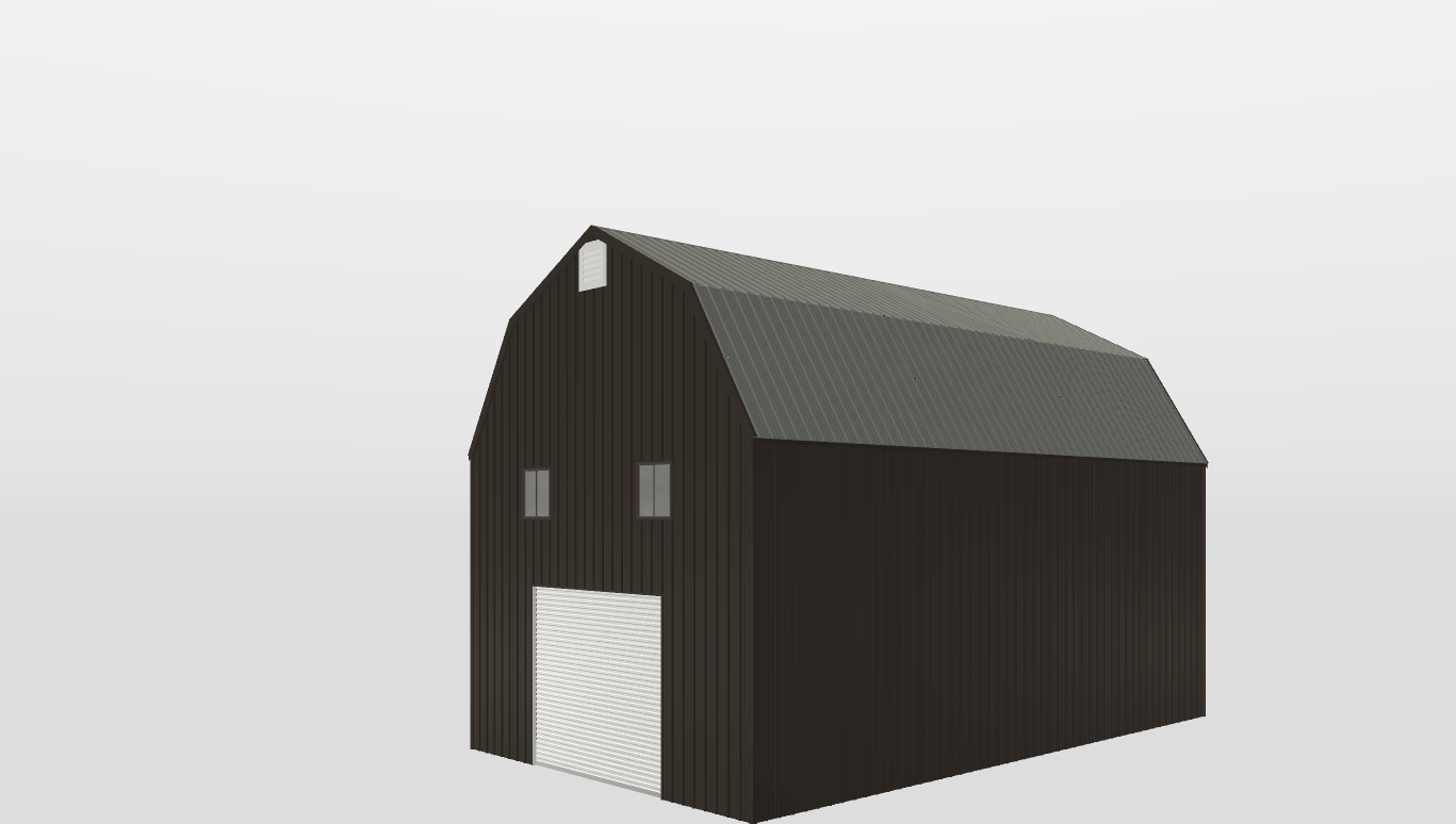 Perspective View Gambrel 30'X50'X20-tall