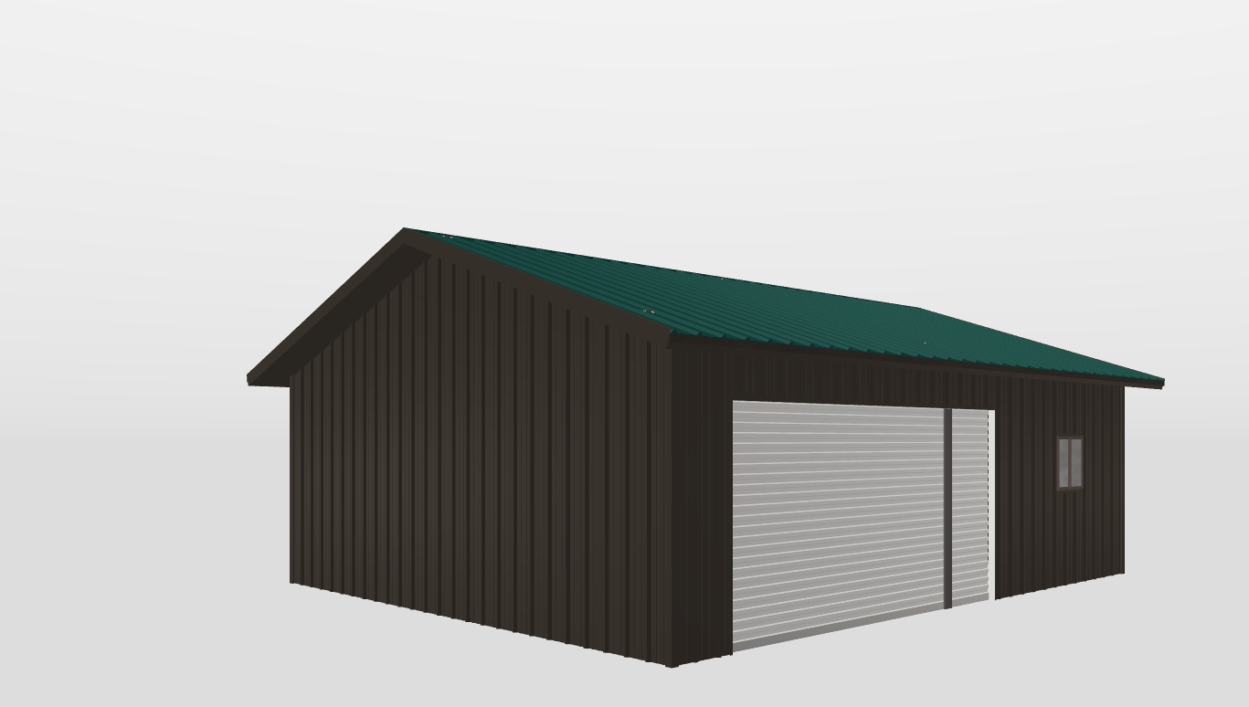 Perspective View Gable 26'X31'X9-tall
