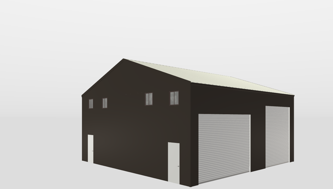 Perspective View Gable 40'X38'X16-tall