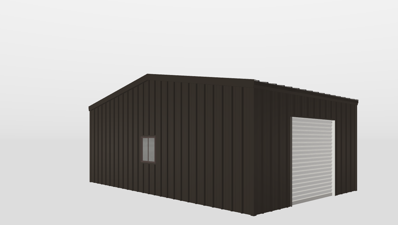 Perspective View Gable 26'X16'X8-tall