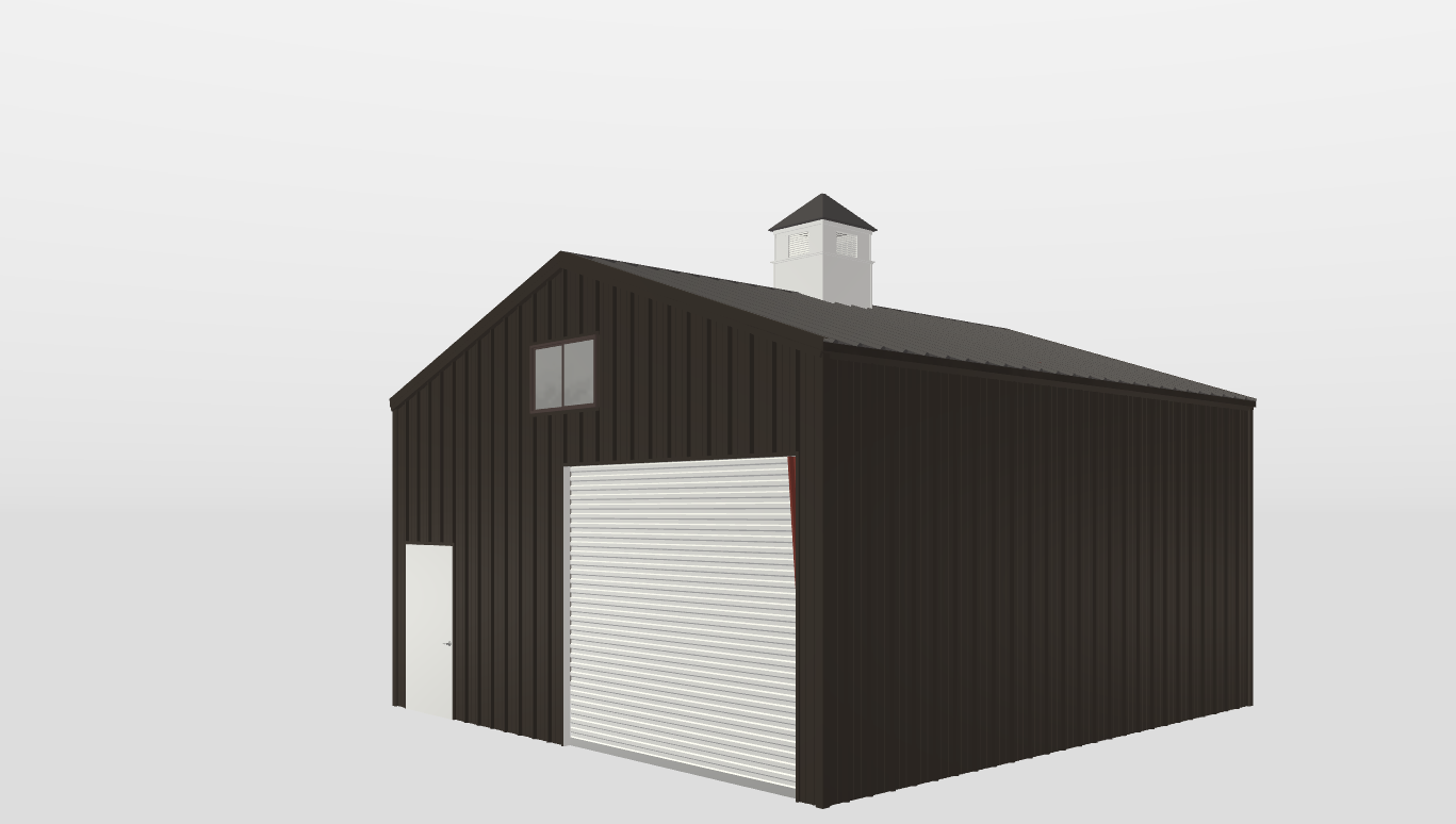 Perspective View Gable 26'X26'X12-tall