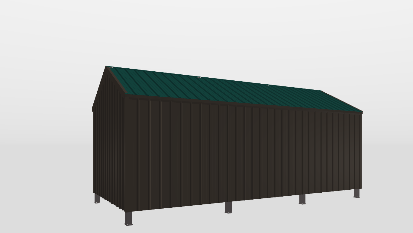 Right Red Iron Gable Style Carport 14'X30'X10-tall