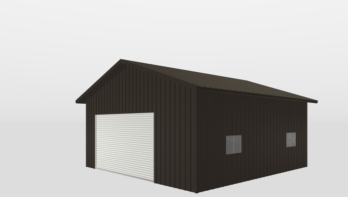 Perspective View Gable 30'X30'X12-tall