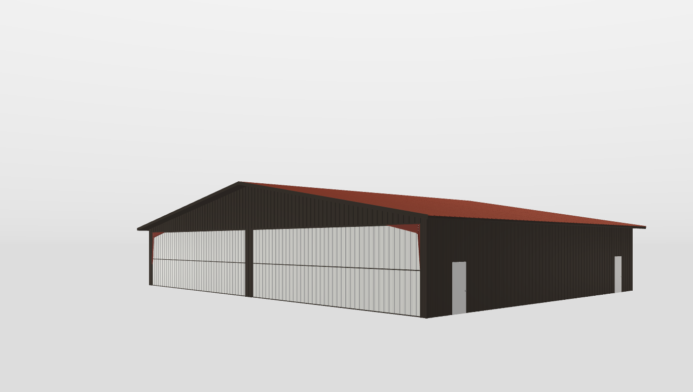 Perspective View Gable 84'X62'X12-tall