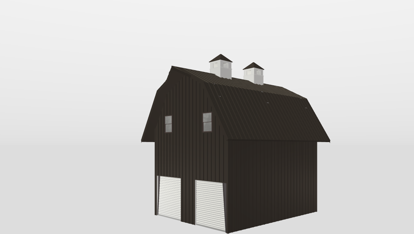 Perspective View Gambrel 21'X26'X17-tall
