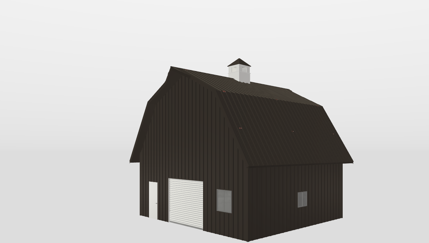 Perspective View Gambrel 30'X26'X12-tall