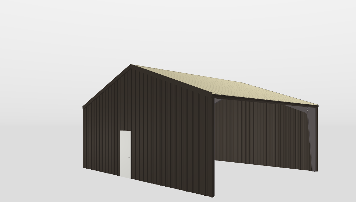 Perspective View Gable 32'X26'X10-tall