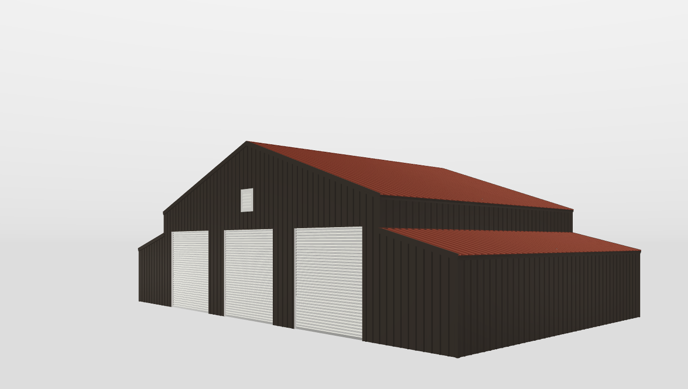 Perspective View Gable 50'X40'X14-tall