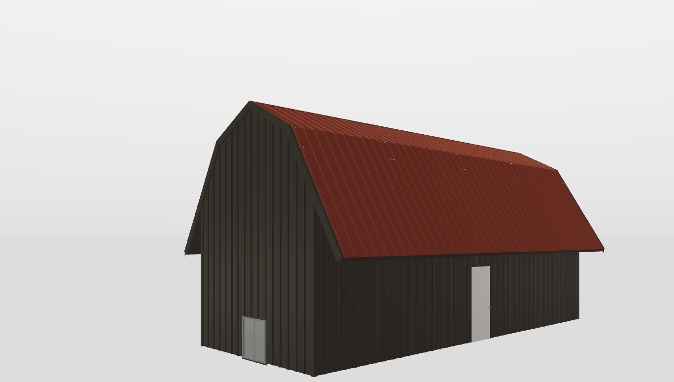 Perspective View Gambrel 16'X40'X12-tall