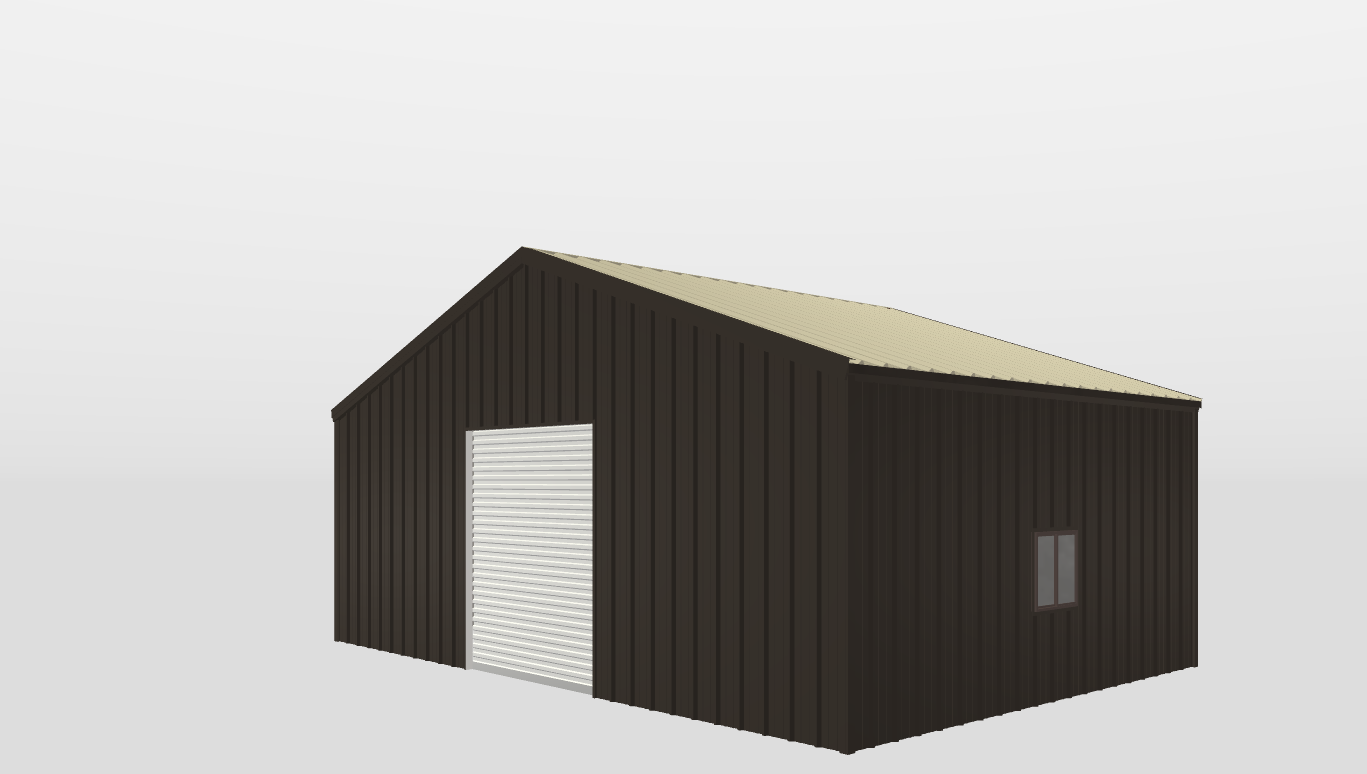 Perspective View Gable 30'X20'X9-tall
