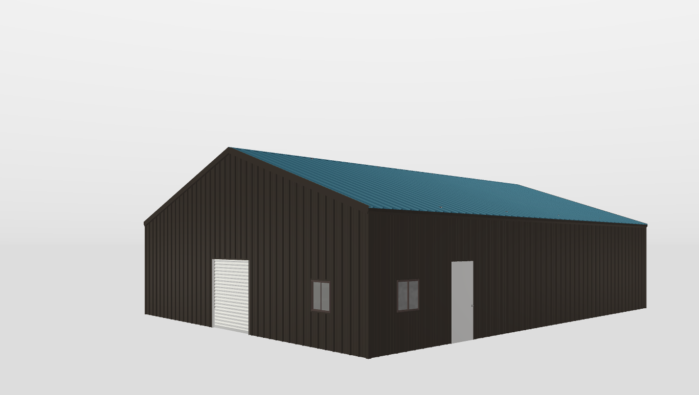 Perspective View Gable 40'X50'X10-tall