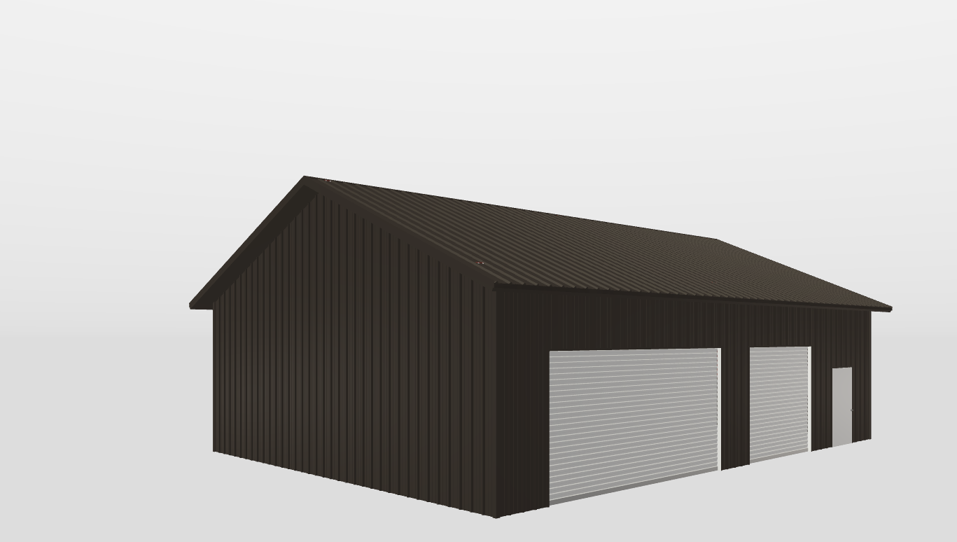 Perspective View Gable 36'X48'X12-tall