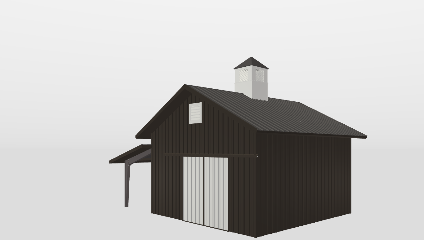 Perspective View Gable 24'X24'X13-tall
