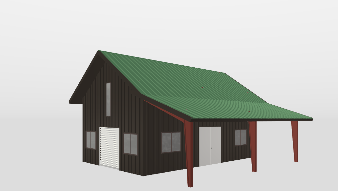 Perspective View Gable 20'X30'X12-tall