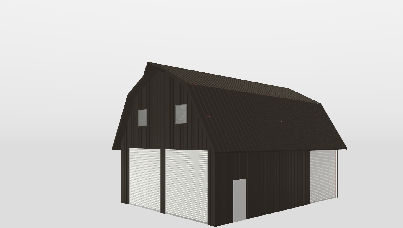 Perspective View Gambrel 30'X40'X13-tall