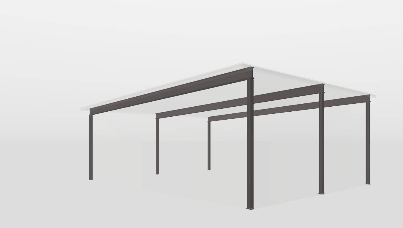 Frame Red Iron Single Slope Carport 40'X30'X12-tall-ss