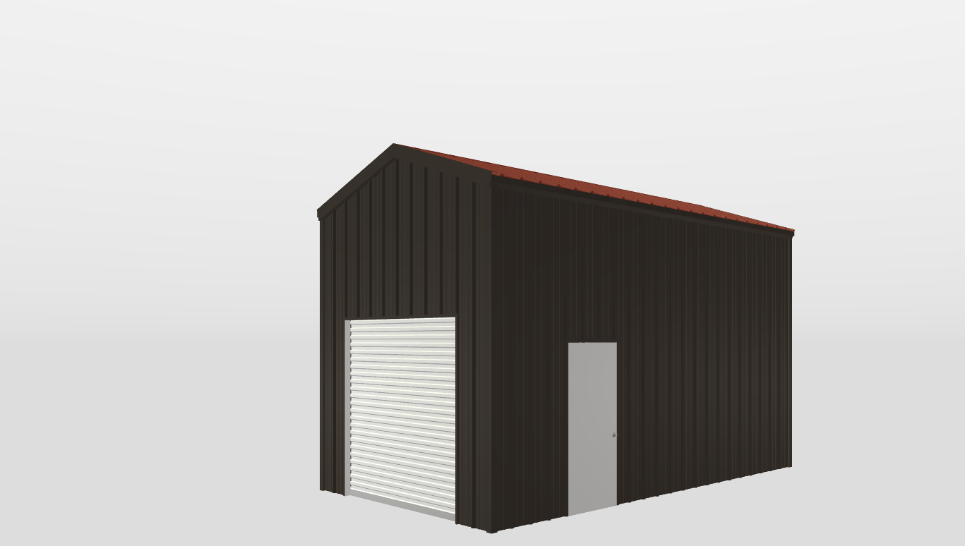 Perspective View Gable 12'X22'X12-tall