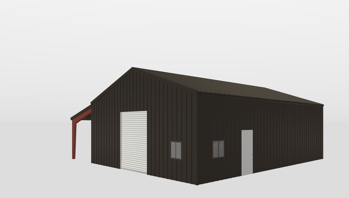 Perspective View Gable 30'X40'X11-tall