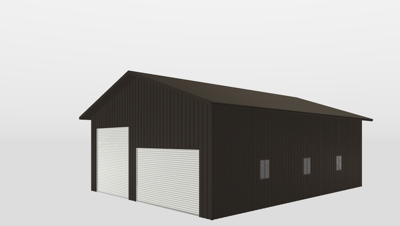 Perspective View Gable 40'X50'X16-tall