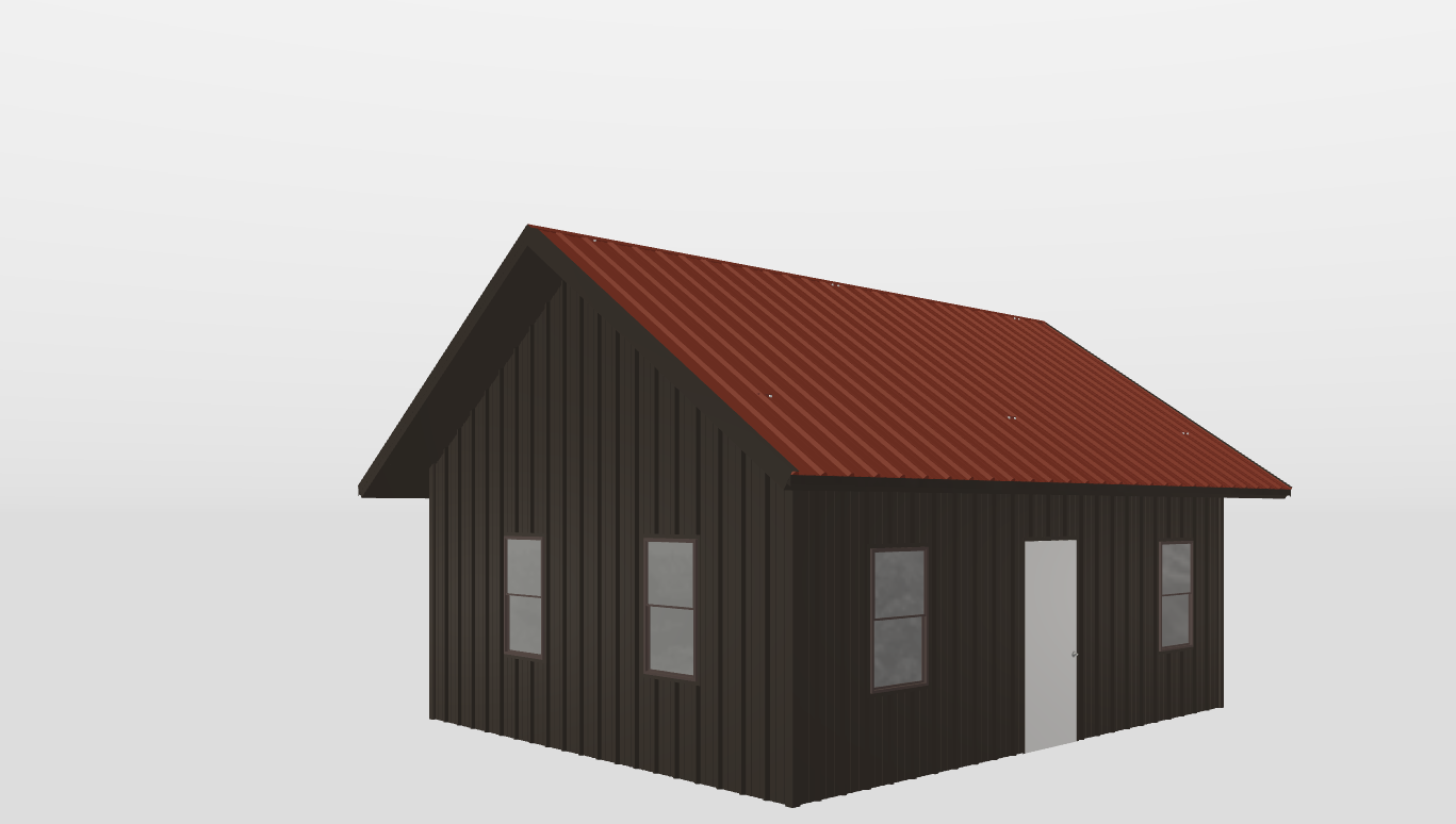 Perspective View Gable 20'X24'X9-tall