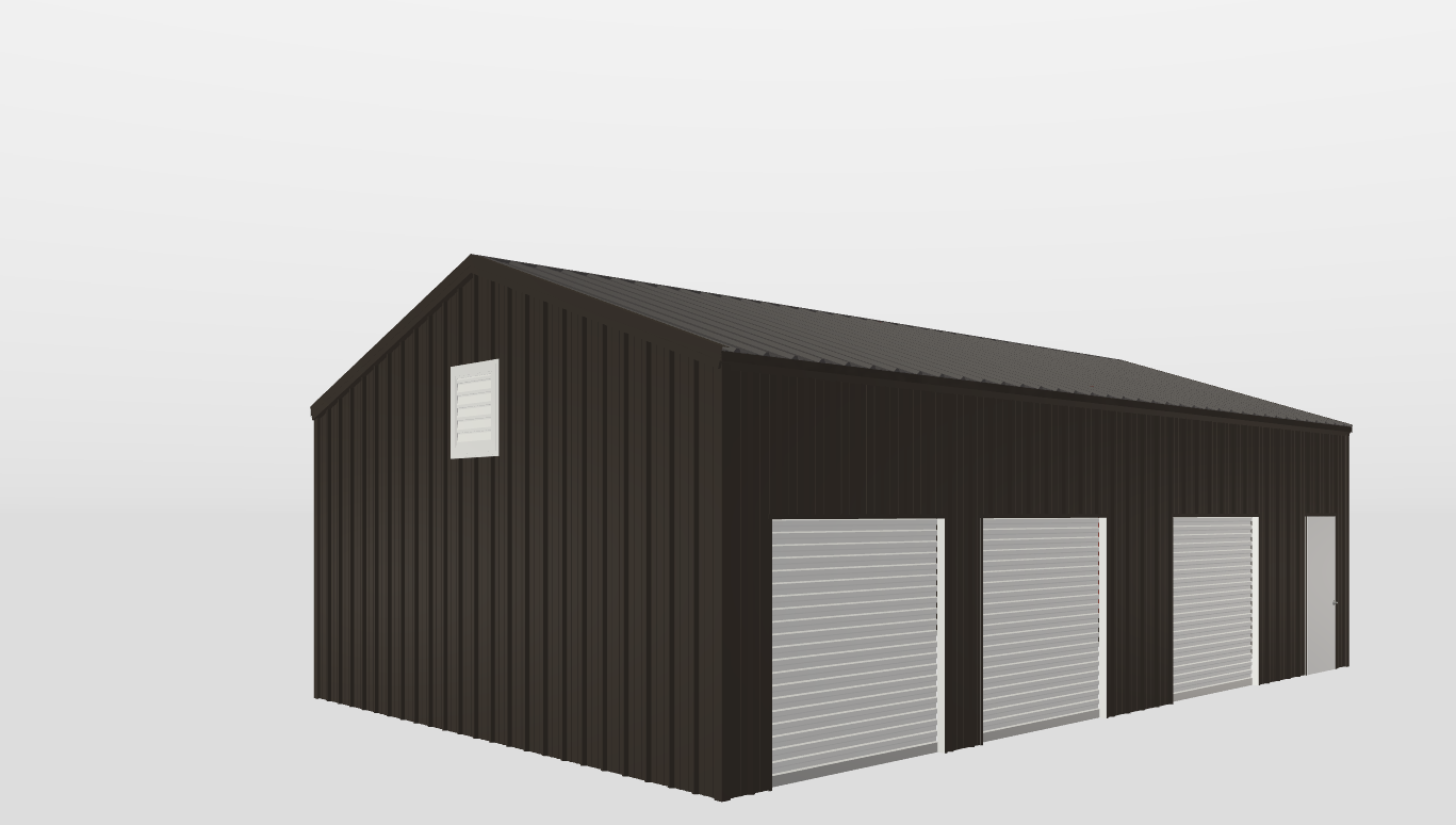 Perspective View Gable 24'X38'X10-tall