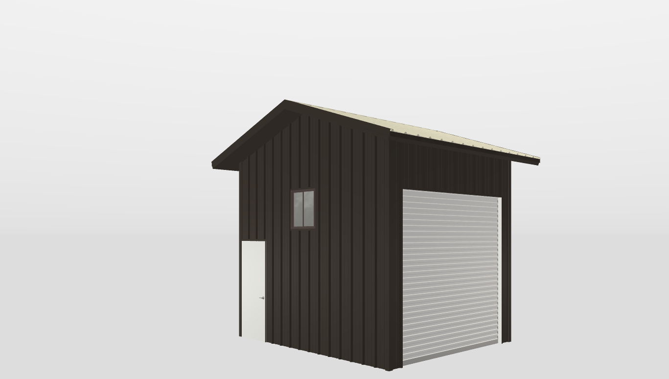 Perspective View Gable 15'X12'X12-tall