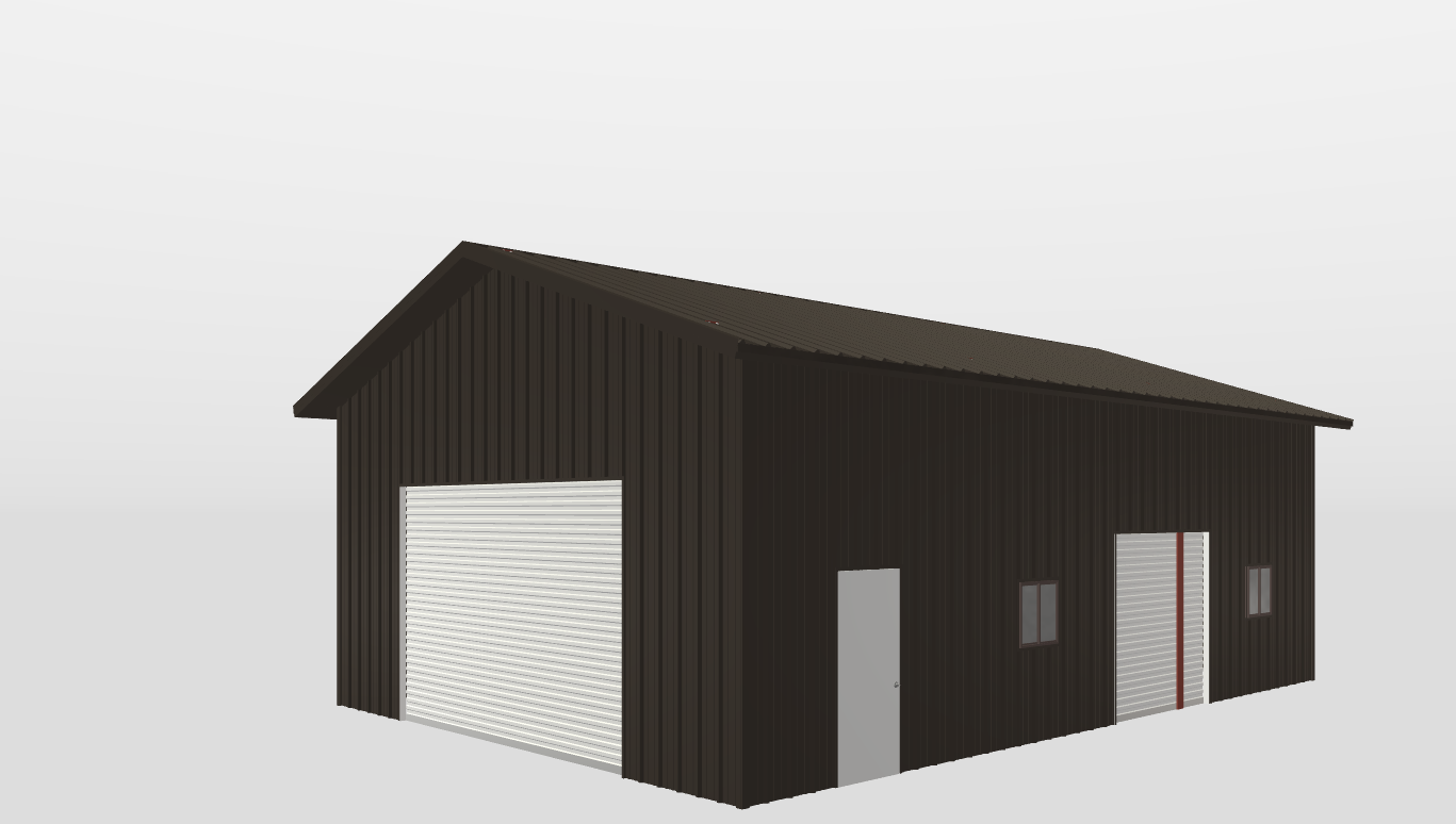 Perspective View Gable 28'X40'X13-tall