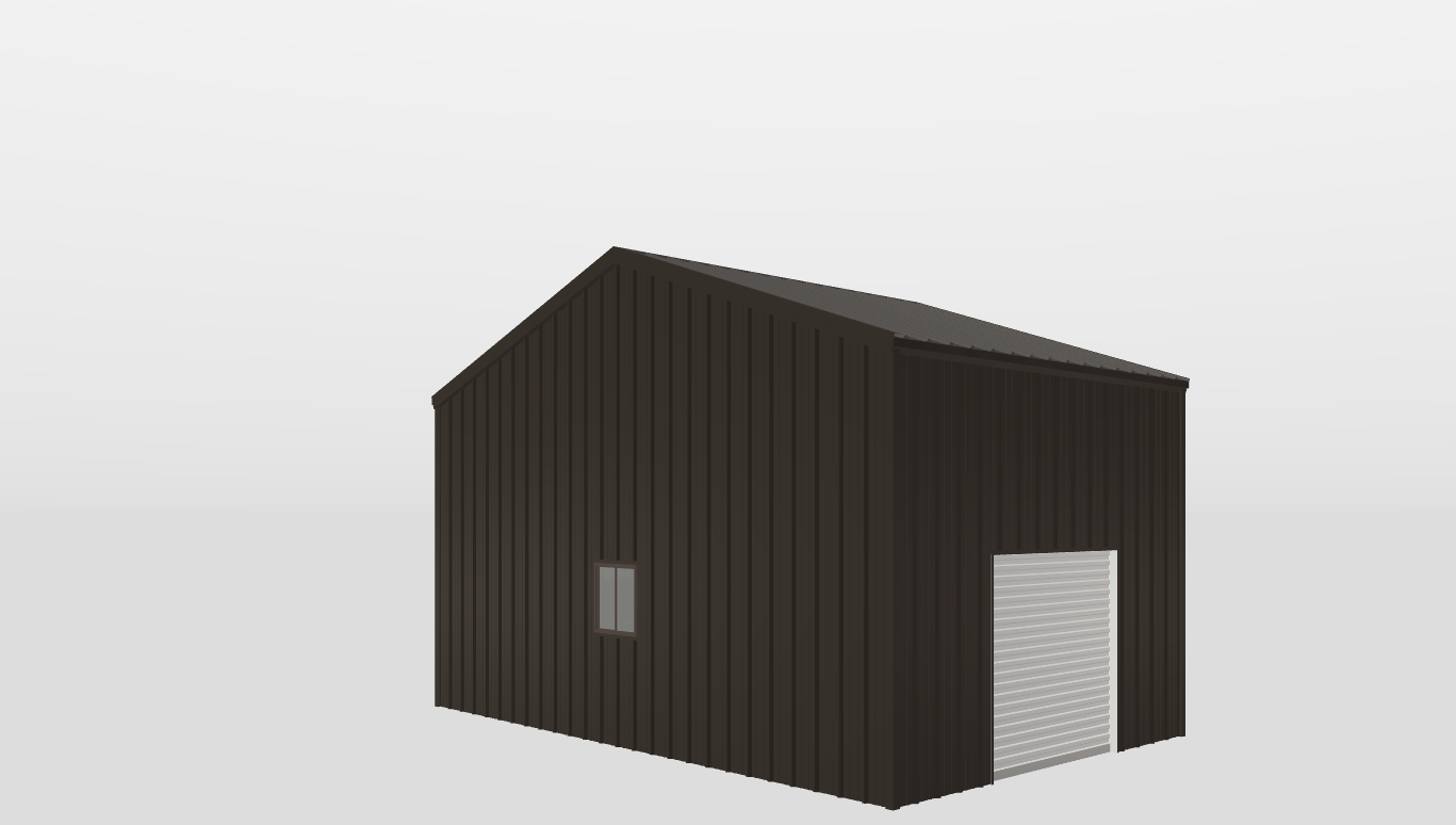 Perspective View Gable 26'X16'X12-tall